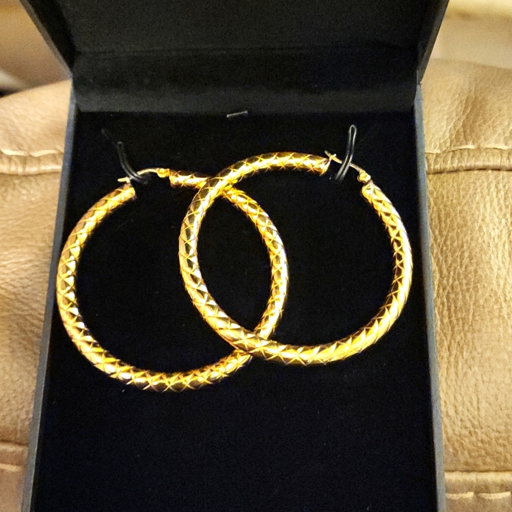 Large Gold Electroplated Hoops